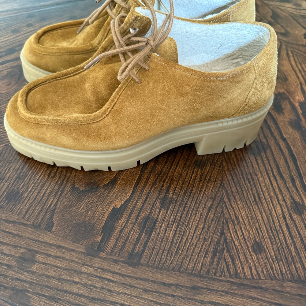 Sezane Markus Platform Derbies Split Leather Loaf… - image 4